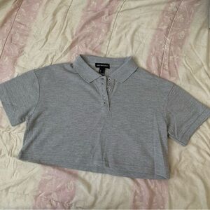 Urban Planet Baggy Cropped Polo T Shirt